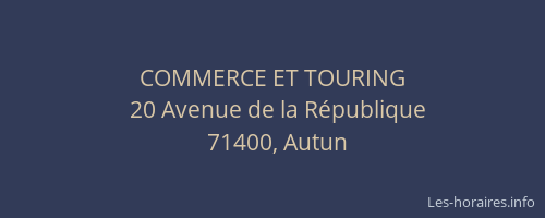 COMMERCE ET TOURING