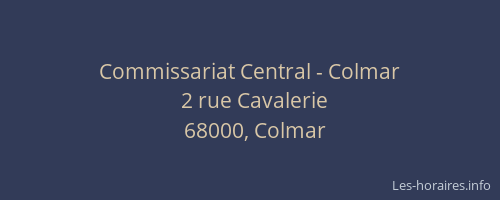 Commissariat Central - Colmar