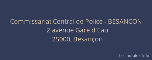 Commissariat Central de Police - BESANCON