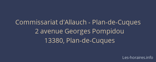Commissariat d'Allauch - Plan-de-Cuques