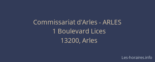 Commissariat d'Arles - ARLES