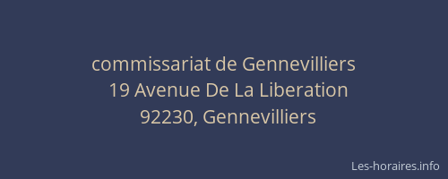commissariat de Gennevilliers