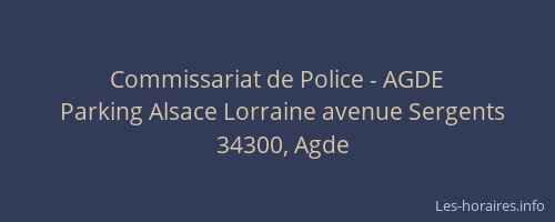 Commissariat de Police - AGDE