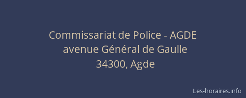 Commissariat de Police - AGDE