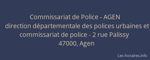 Commissariat de Police - AGEN