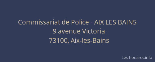 Commissariat de Police - AIX LES BAINS