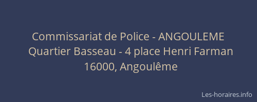 Commissariat de Police - ANGOULEME