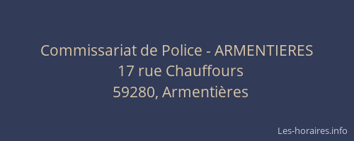 Commissariat de Police - ARMENTIERES