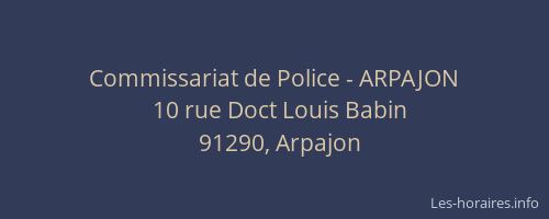 Commissariat de Police - ARPAJON