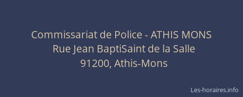 Commissariat de Police - ATHIS MONS