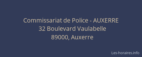 Commissariat de Police - AUXERRE