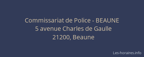 Commissariat de Police - BEAUNE