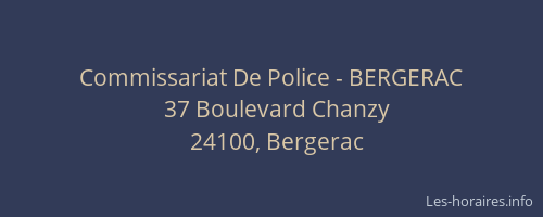 Commissariat De Police - BERGERAC