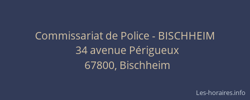 Commissariat de Police - BISCHHEIM