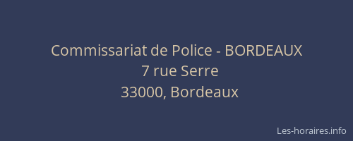 Commissariat de Police - BORDEAUX