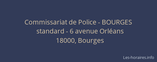 Commissariat de Police - BOURGES