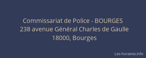 Commissariat de Police - BOURGES