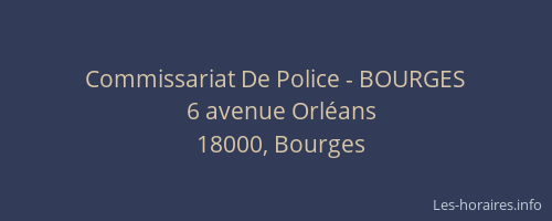 Commissariat De Police - BOURGES