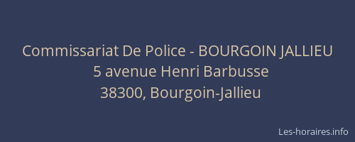 Commissariat De Police - BOURGOIN JALLIEU