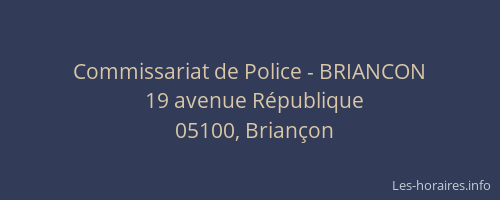 Commissariat de Police - BRIANCON