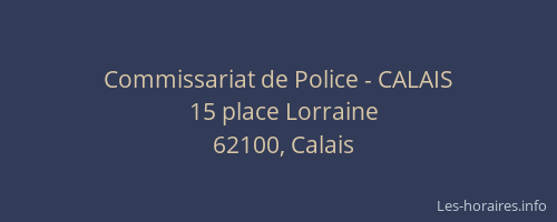 Commissariat de Police - CALAIS