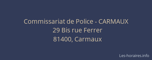 Commissariat de Police - CARMAUX