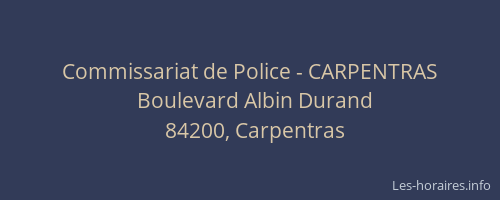 Commissariat de Police - CARPENTRAS