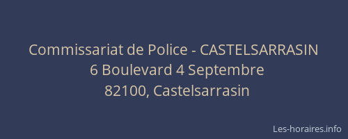 Commissariat de Police - CASTELSARRASIN