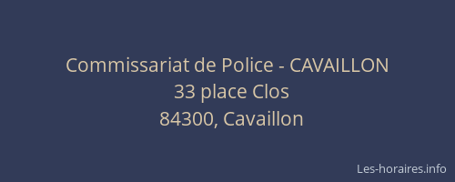 Commissariat de Police - CAVAILLON