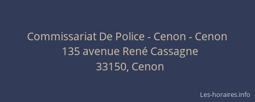 Commissariat De Police - Cenon - Cenon
