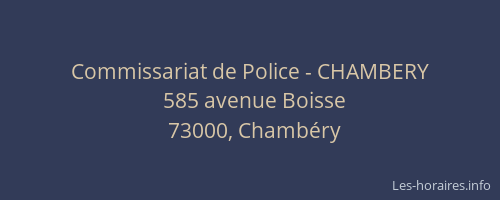 Commissariat de Police - CHAMBERY