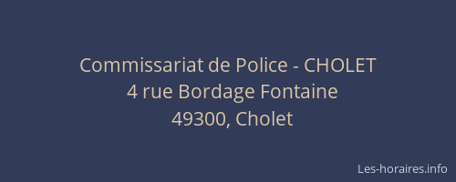Commissariat de Police - CHOLET