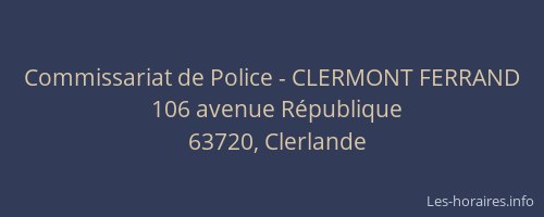 Commissariat de Police - CLERMONT FERRAND