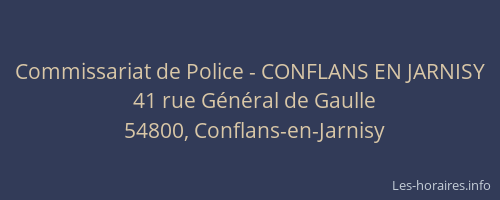 Commissariat de Police - CONFLANS EN JARNISY