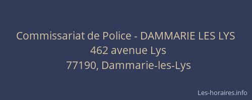 Commissariat de Police - DAMMARIE LES LYS