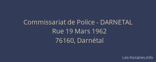 Commissariat de Police - DARNETAL