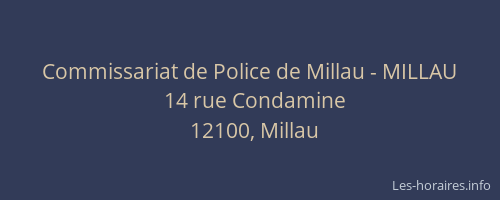 Commissariat de Police de Millau - MILLAU