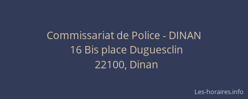 Commissariat de Police - DINAN