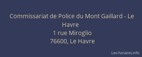 Commissariat de Police du Mont Gaillard - Le Havre