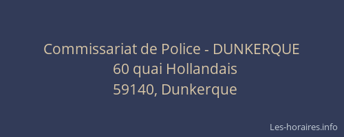 Commissariat de Police - DUNKERQUE