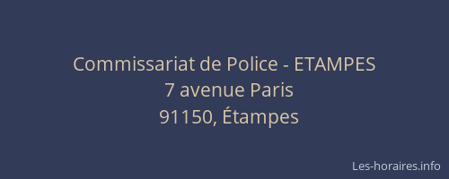 Commissariat de Police - ETAMPES