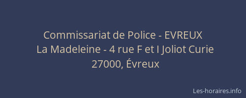 Commissariat de Police - EVREUX