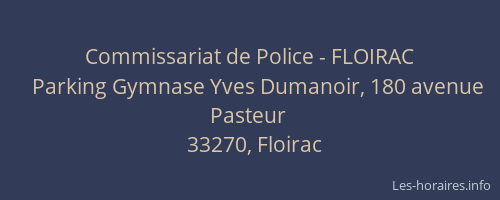 Commissariat de Police - FLOIRAC