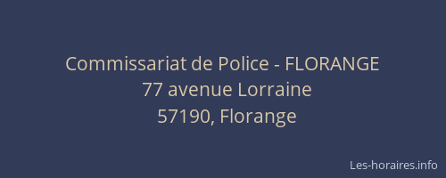Commissariat de Police - FLORANGE