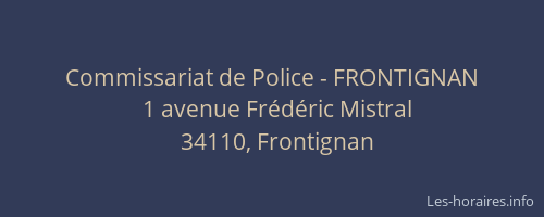 Commissariat de Police - FRONTIGNAN