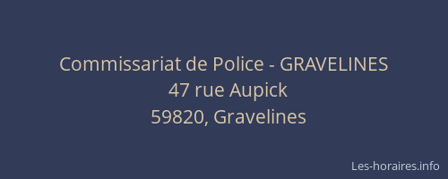 Commissariat de Police - GRAVELINES