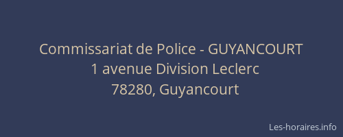 Commissariat de Police - GUYANCOURT