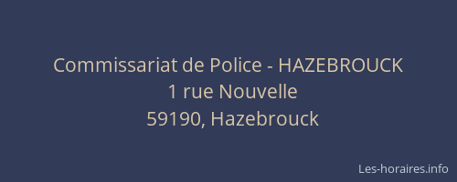 Commissariat de Police - HAZEBROUCK