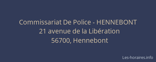 Commissariat De Police - HENNEBONT