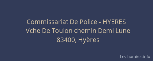 Commissariat De Police - HYERES